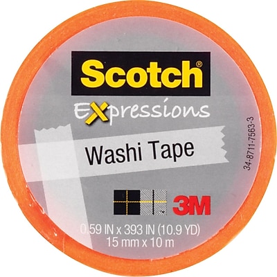 Scotch Expressions Washi Tape Silver 3M Office Products 59 x 393 Inches MMMC314SIL 